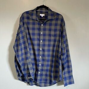 Peter Millar Shirt Mens XL Plaid Long sleeve soft cotton Casual Comfort